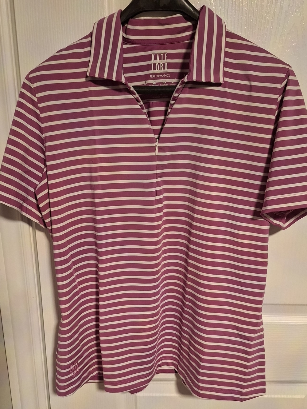 Kate Lord Performance Women’s Mauve Stripe Polo Shirt